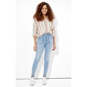 Tahari Linen Button Down Shirt Women S Neutral Stripe Coastal Minimalist Resort